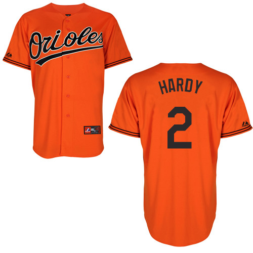 J-J Hardy #2 MLB Jersey-Baltimore Orioles Men's Authentic Alternate Orange Cool Base Baseball Jersey